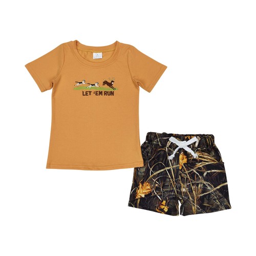 Toddler Baby Boys Summer Shorts Outfit Embroidery Tractors Green Top Clothes Set - Picture 11 of 12