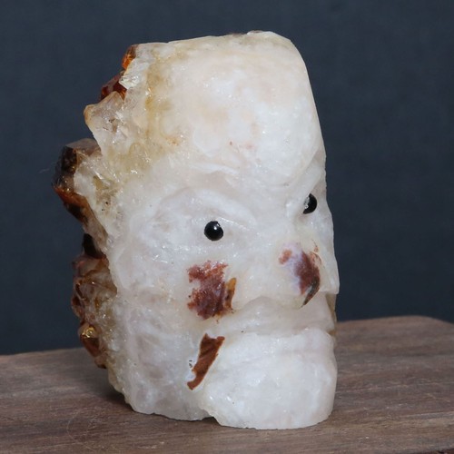 #4-187g Natural Drusy Citrine Strange Carving Human Face Amazing Crystal Healing - Picture 10 of 11