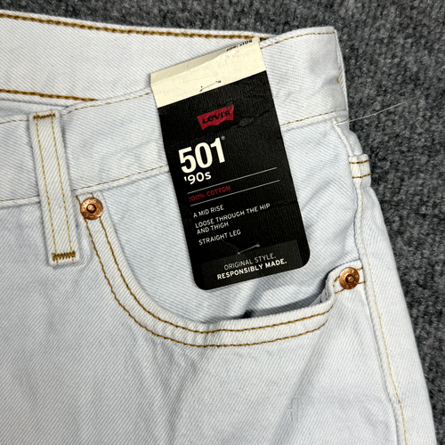 Levis 501 - 90s - USA Straight Leg Jeans White Bleached 29x32 - Picture 3 of 10
