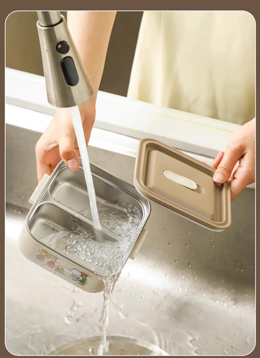 3 Pc Stainless Steel Food Grade Snoopy lunch Set With Bag | eBay