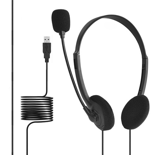 USB Headset Kopfhörer mit Mikrofon Noise Cancelling für PC Computer Anruf Chat - Bild 14 von 15