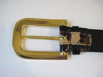 Vintage Sandy Duftler Designs Belt Size M Ivory Leather with Gold Safari Animals White Leather Animal Print Belts for Women for sale | eBay main image 4