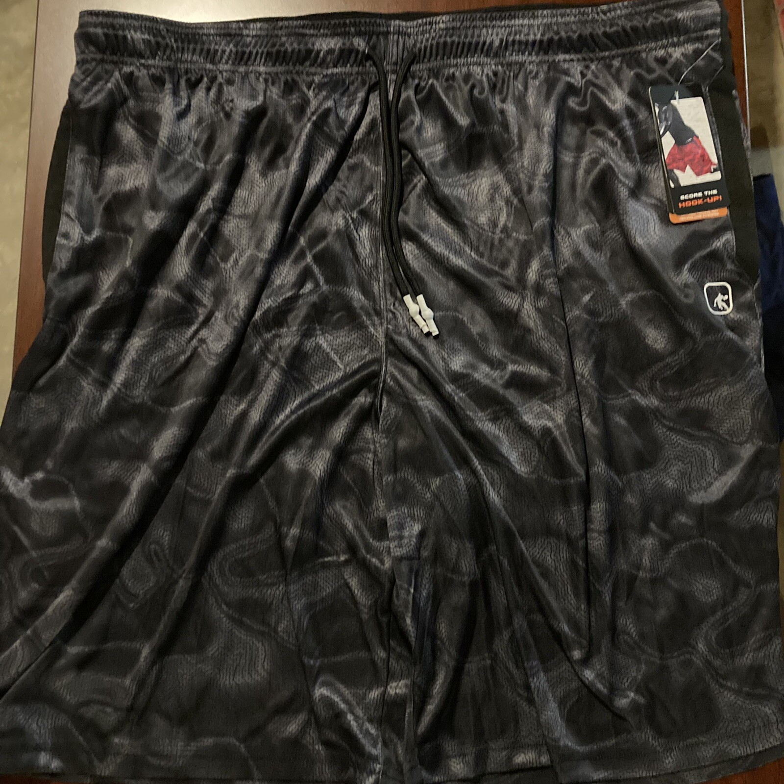 And1 Basketball Shorts "Post Up" Swirl Print Black & Grey Size 3XL