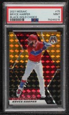 2021 Panini Mosaic Choice Black Gold Mosaic 3/8 Bryce Harper #75 PSA 9 MINT