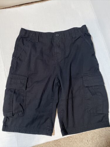 DKNY Cargo Shorts Boys Size Medium (12) Black Adjustable Waist EUC