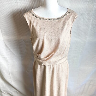 Beautiful Tahari for Arthur S. Levine Long Evening Gown Sz 14 Champagne Ivory