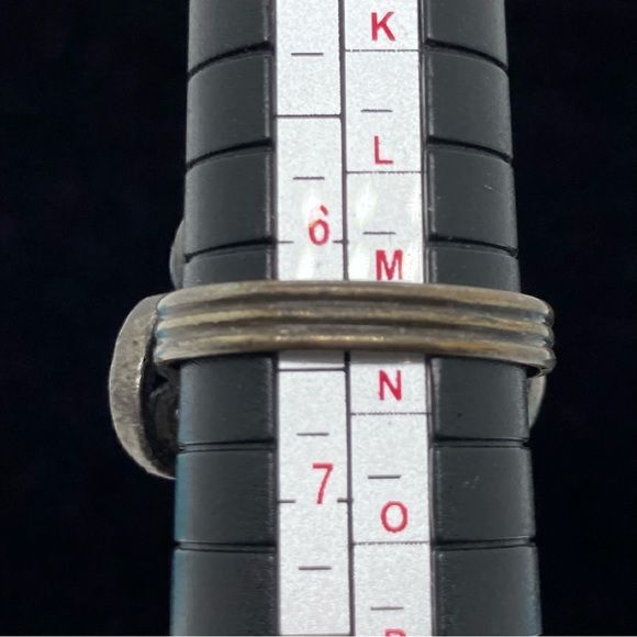 Silver Tone Abalone Shell Accent Ring Adjustable … - image 7