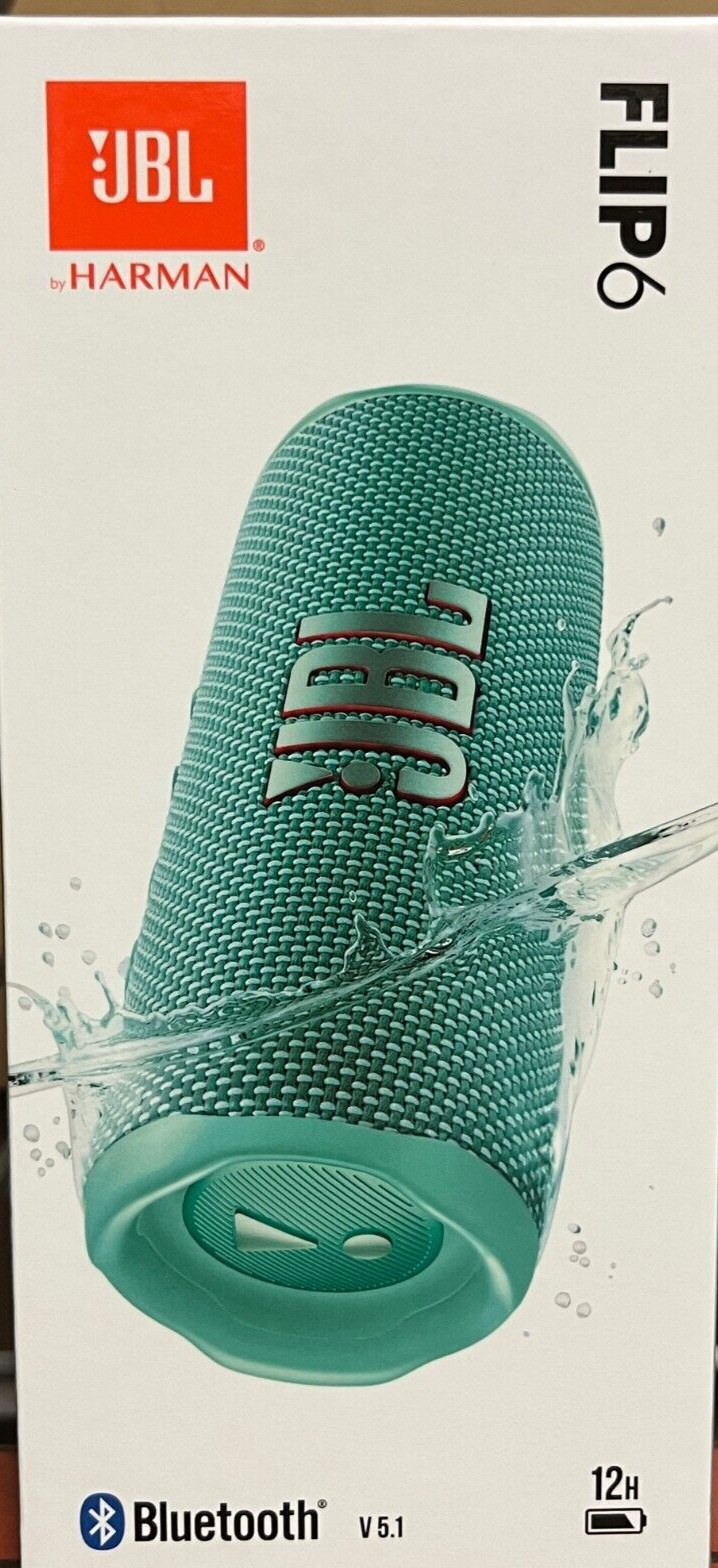 JBL Flip 6 Portable Waterproof Speaker  - Teal  NEW *FLIP6TEAL-image