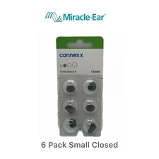 Miracle-Ear Click Sleeves Dome Size Small Closed (6 Pack) Fits: RIC Models