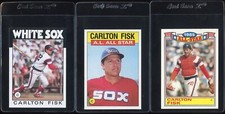 1986 TOPPS BASE #290 ALL STAR #719 ALL STAR GLOSSY #9 CARLTON FISK WHITE SOX