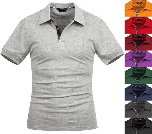 New Fashion Mens Stylish Modern Check Polo Pique Collar Casual T-Shirts Tops M - Picture 1 of 7