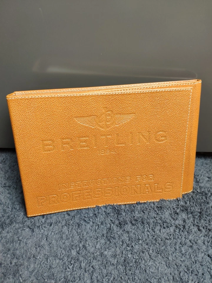 Breitling Vintage Big Book Instrucciones para Profesionales Cuero Marrón Manual Foto 2 de 4