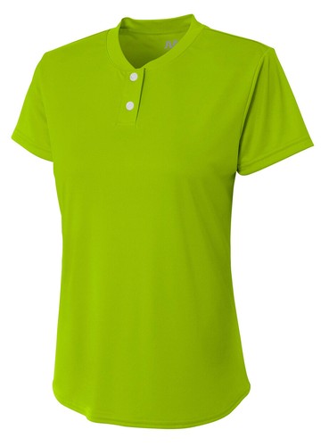 A4 Girls 4oz Micro Poly Interlock Tek 2 Button Henley NG3143 S-XL - Picture 6 of 11