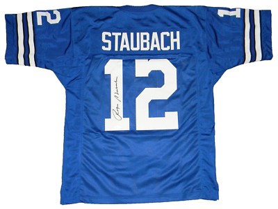 ROGER STAUBACH SIGNED AUTOGRAPHED DALLAS COWBOYS #12 BLUE JERSEY