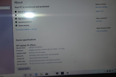 HP 14-CF0013DX Laptop – 14” Intel Core i3-8130U, 1TB HDD