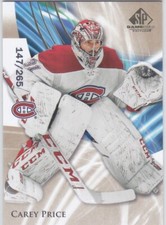 21/22 SP GAME USED..CAREY PRICE..GOLDEN BURST../265..CARD # 95..CANADIENS