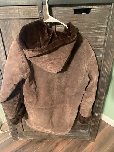 St. John's Bay Vintage Washable Suede Hooded Coat Small - Picture 5 of 5