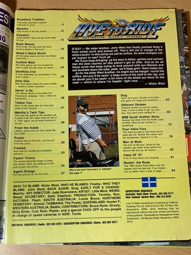 Live To Ride Magazine #33 Australian Biker's Journal With Poster Motorbikes - 第 2/3 張圖片