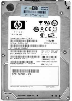 【RDKページ】 Hard Drive HP EH0072FAWJA 512544-003 72GB 15000RPM 16MB