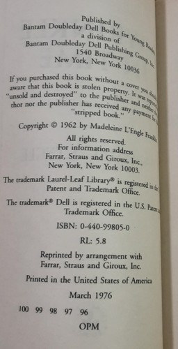 A Wrinkle in Time MADELINE L'ENGLE commemorative edition introduction by author - Picture 10 of 15