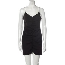 $230 Likely Black V-Neck Ruched LBD Party Mini Dress - 6