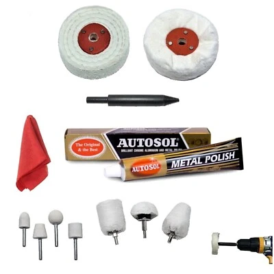 Autosol Metal Aluminium Polish Polishing Kit Cleans Removes Tarnishes Polishes