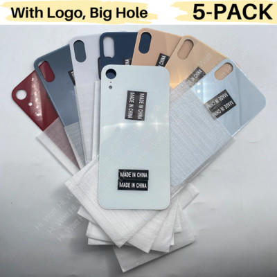 5-Pcs Battery Back Door Glass Cover Replacement For iPhone XS XR 11 12 13 14 Lot