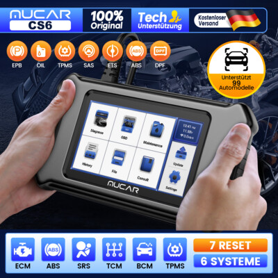 MUCAR CS6 OBD2 Auslesegerät Scanner KFZ Diagnosegerät 7 Reset ABS SRS TCM TPMS