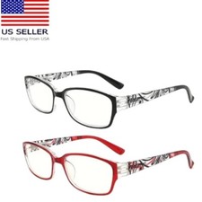 Reading Glasses Blue Light Blocking Spring Hinges 2 Piece Set Strength 1.50