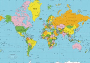 map of the world large a3 size quality canvas print ebay