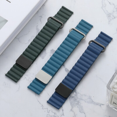 Leather Magnetic Strap For Samsung Galaxy Watch 42mm 46mm For Huawei Watchband