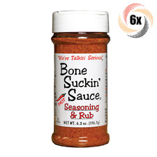6x Shakers Bone Suckin' Sauce Hot Seasoning  Rub  6.2oz  Fast Shipping