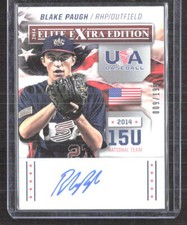 Blake Paugh 2014 Elite Extra Edition USA Baseball 15U Signatures SN,MEM #1 /199