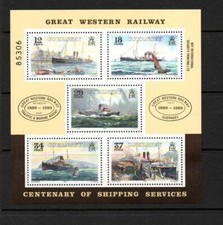 GUERNSEY MNH 1989 MS468 CENTENARY OF GREAT WESTERN RAILWAY STEAMER SERVICE