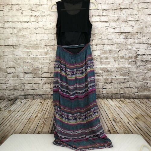 Heart soul Long Maxi Chiffon Sleeveless Dress Open Back Size Medium Summer - Picture 2 of 4