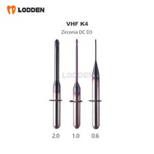 VHF K4/5 CAD/CAM Zirconia Milling Burs Tungsten Carbide Dental Mill Diamond Head