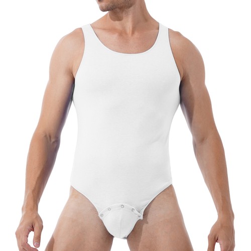 Mens Short Sleeve Shirt One-Piece Press Crotch Leotard Bodysuit Romper Pajamas - Picture 68 of 106