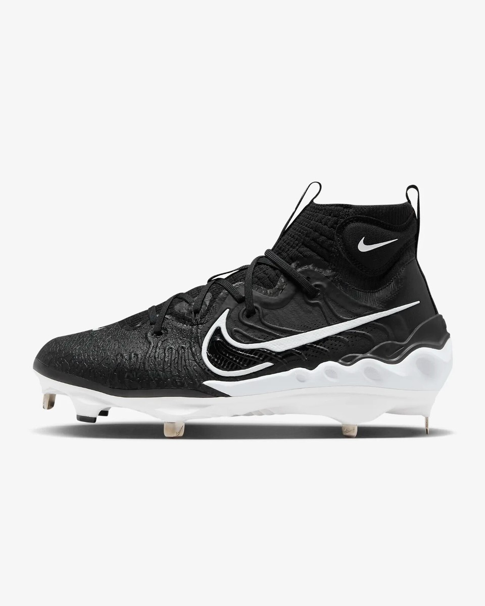 Nike Alpha Huarache NXT Black White Metal Baseball Cleats 