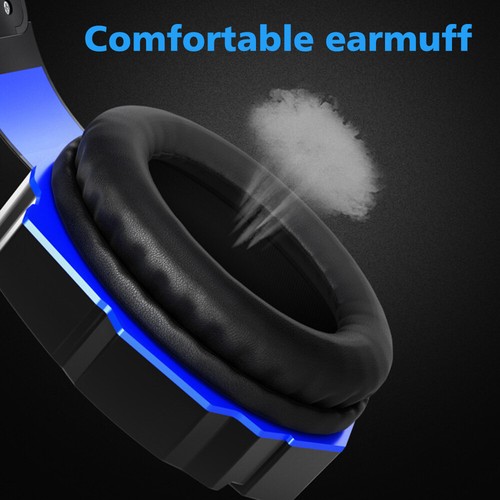 3.5mm Gaming Headset Headphones with RGB Surround Sound Mic For PC PS4 Xbox One - Picture 8 of 20