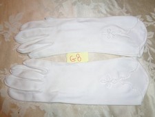 Vintage Women's Gloves medium sz 6 white 11" G8