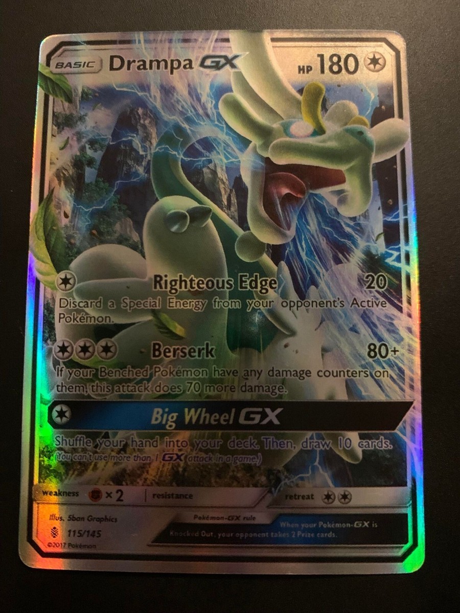 drampa gx pokemon card POKEMON HIDDEN FATES SHINY FULL ART DRAMPA GX #SV80/SV94