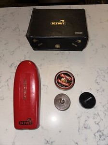 Vintage Kiwi Shoe Shine Kit with Battery Powered Polisher used tested 2 attachme