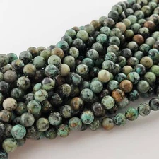 African Turquoise Beads Smooth Round Crystals Natural Stone Beads 6mm 8mm 10mm