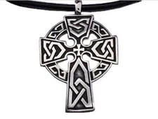 Halo Celtic Cross Pendant - Jesus Christian Irish Cross Pendant with Rope chain