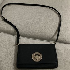 Kate Spade Black Shoulder Bag w/ Turn Lock Metallic Accent
