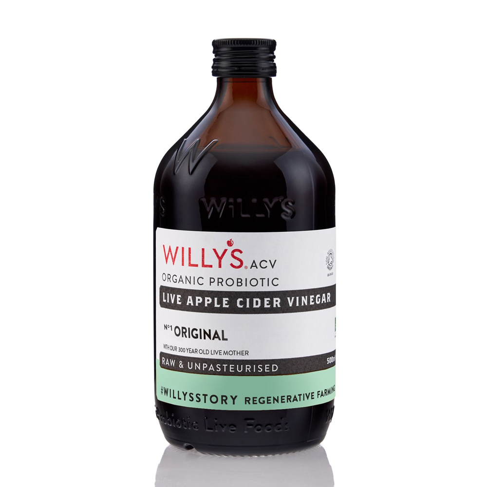 Willy's Organic Apple Cider Vinegar 500ml Raw Unfiltered