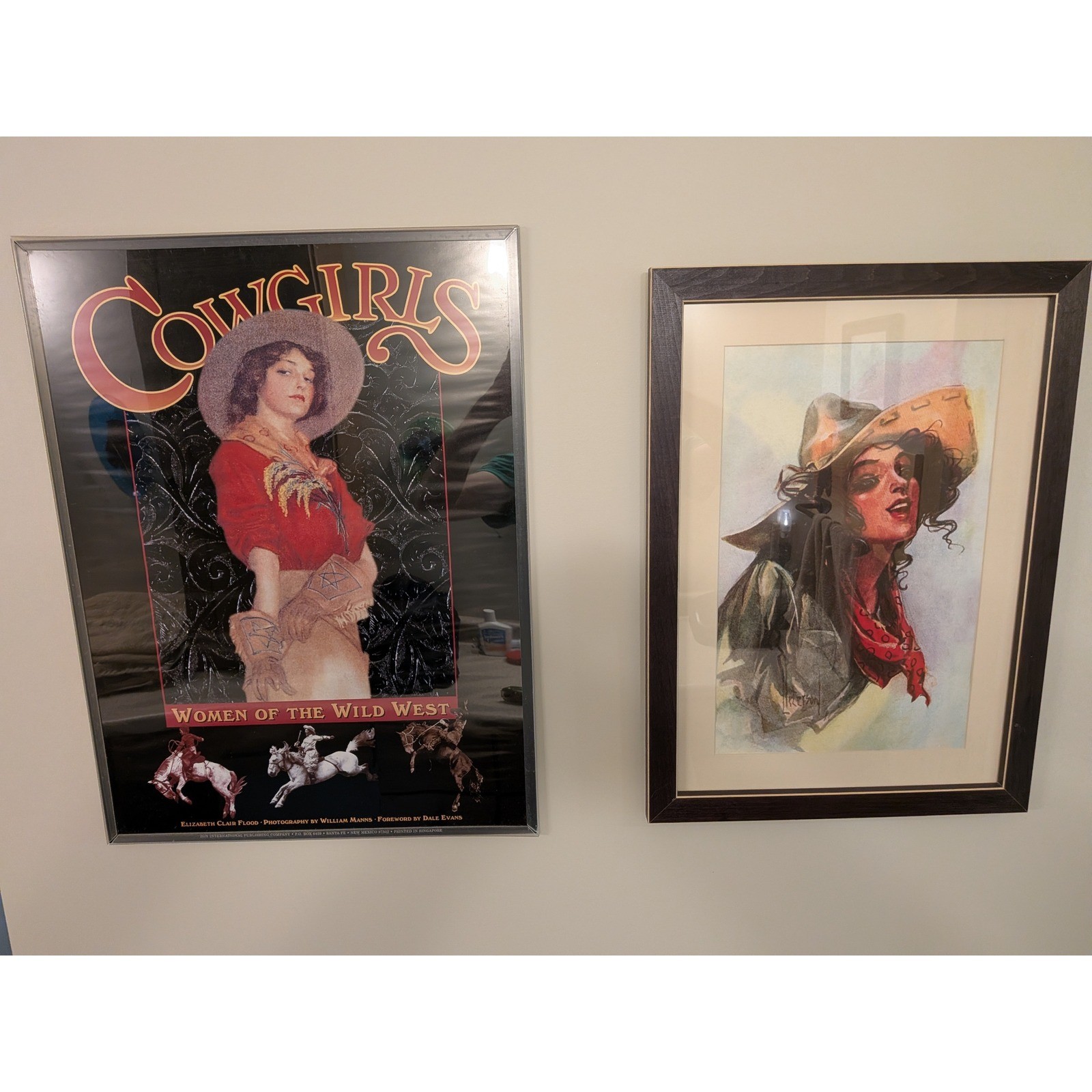 Cowgirls Women of the Wild West Poster & White Hat Co Framed Art Set