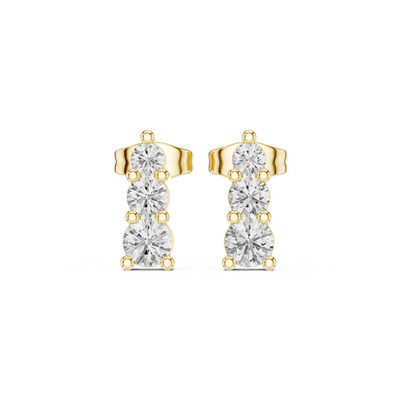 Certified Natural Round Diamond Elegant Women Fine Studs Earrings 14k Gold Over