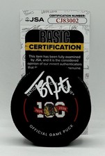 Tony Amonte signed Chicago Blackhawks 100th Anniversary Game Puck JSA
