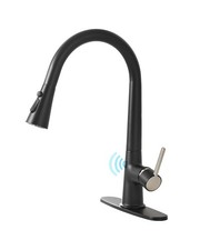 Matte Black Touchless Kitchen Faucet with Motion Sensor  Pull Down Sprayer
